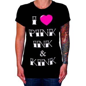 I Love Pink Ink & Kink T-Shirt Black Tattoo